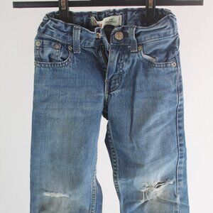 Boys Levi's Dark Wash Distress 514 Denim Jeans 5 Regular